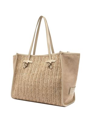 Borsa in paglia beige a spina di pesce GIANNI CHIARINI | BS12360COMMMDN211